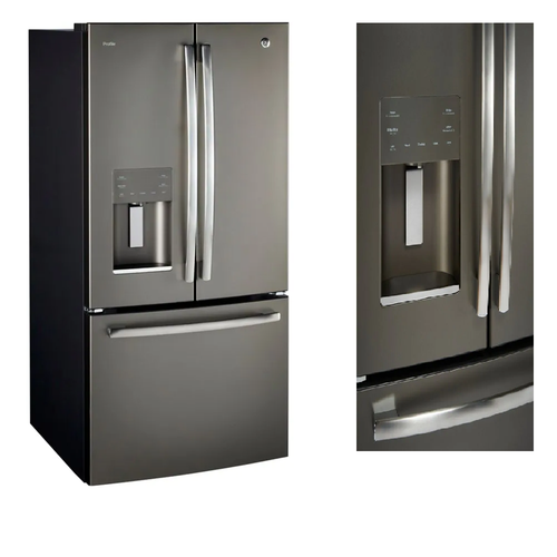 GE Profile 33-inch W 23.8 cu.ft. Standard Depth French Door Bottom-Mount Refrigerator in Slate
